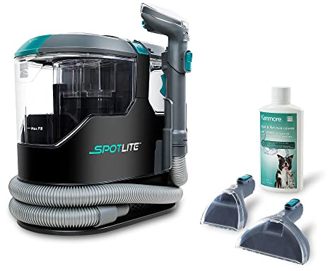 Kenmore KW2001 Portable Carpet Spot Cleaner & Pet Stain Remover, 17Kpa Powerful Suction with Versatile Tools for Upholstery, Couches, Car and Auto Detailer, Gray