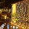 Jonurphy Rideau Lumineux Guirlande, 300LED 3M*3M Rideau Lumineux, 8 Modes d'Eclairage USB Télécommande avec Minuterie pour Noël, Mariage, Anniversaire, Fenêtre, Maison