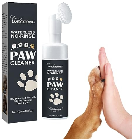 Easytech Hundepfotenreiniger, Hundepads, Bürste mit trockenem Waschschaum, kein Wasser oder Spülen erforderlich, entfernt Schmutz und Bakterien, umweltfreundlich, Hundepfotenreiniger