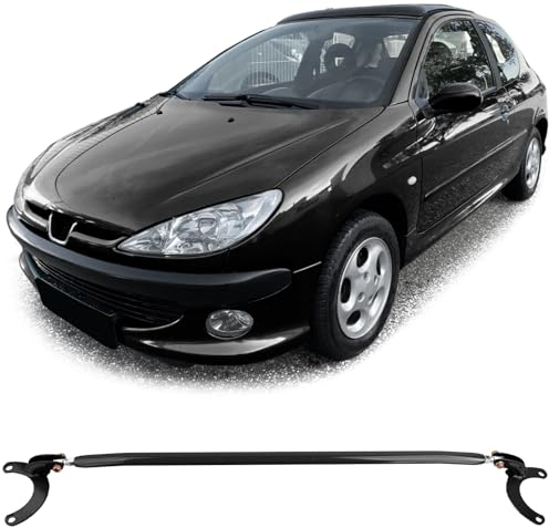 Aluminium Domstrebe verstellbar Schwarz für Vorne für Peugeot 206 + CC SW 98-08