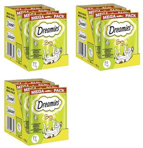 DREAMIES Portionsbeutel Mega Pack Katzenleckerli Katzensnack (3X 720g, Thunfisch)