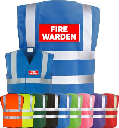 Corporate Togs FIRE WARDEN Printed Vest - High Visibility, Safety Waistcoat Tabard, British Standard CE Marked, Fastening Vest | Protective Safety Wear