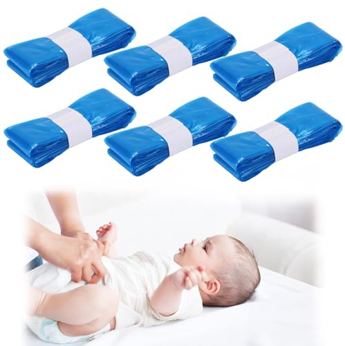 Porcyco Nappy Bin Refills - 6Pack Scented Nappy Bags Diaper Pail Refill Bags Compatible With Genie/Tommee Tippee/Angelcare And Twist and Click Refill Cassettes (Cartridge Not Include) (Blue, 6PCS)