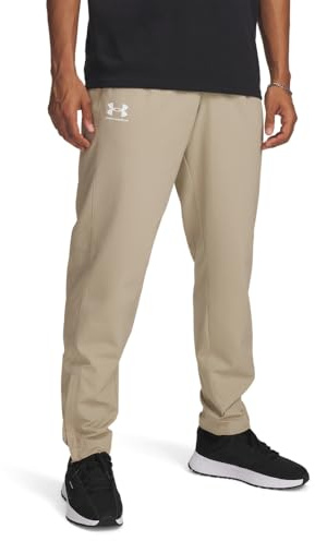 Under Armour Pantaloni a Vento da Uomo Rival in Tessuto, (299) City Khaki/Nero/Nero, M
