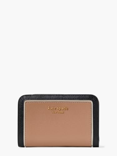 kate spade new york Women's Morgan Colorblocked Saffiano Leather Compact Wallet, Cafe Mocha Multi, Cafe Mocha Multi