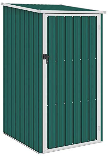 Gecheer Trädgårdsskjul grön 87 x 98 x 159 cm i galvaniserat stål, hus, skjul, verktygsskjul, trädgårdsskjul med dörr, skjul verktyg trädgårdsredskapshus