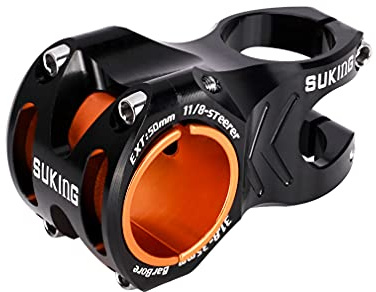 CYSKY MTB Vorbau 35mm Lenker klemmung mit Spacer für 31,8 mm Lenker klemmung, Länge 35mm 50mm Kurzer Fahrradvorbau Lenkervorbau Riser für All Mountain, MTB, Downhill (Schwarz, Länge 50mm)