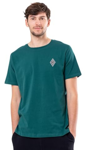 Borussia Mönchengladbach T-Shirt „Classic II“ Dunkelgrün | Offizieller Fanartikel Fohlenshop | Gesticktes Vereinslogo | Zeitloser Look (DE/NL/SE/PL, Alphanumerisch, L, Regular, Regular, Dunkelgrün)