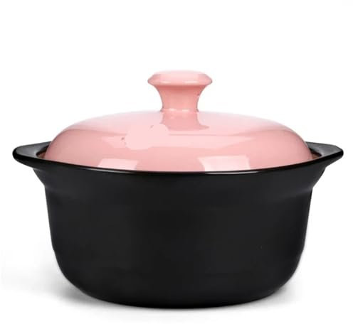 Casseruola Casseruola ad alta temperatura for la salute, coperchio for zuppa, bocca larga, pentola for zuppa, fuoco aperto, casseruola for uso domestico poco profonda Per Brasare, Stufare(1800ML)