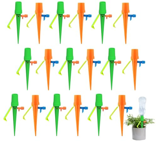 XJLyaya 18 Pcs Riego por Goteo para Macetas, Autoriego Macetas Interior, Regar Plantas Automatico, Dispositivo de Riego de Velocidad Regulable, Para en el Jardín, el Interior y el Exterior