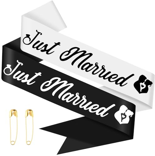 Lot de 2 écharpes de mariée pour marié, écharpe & Groom to Be - Accessoires JGA pour homme et femme - Cadeau de mariage, décoration d'enterrement de vie de jeune fille - Accessoire de bachelorette