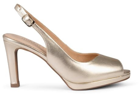Zapatos de tacón Alto Destalonados Platino, EU 39