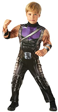 Rubie's Costume ufficiale Marvel Avengers Occhio di Falco Deluxe per bambini, taglia L, età 7-8 anni, altezza 128 cm