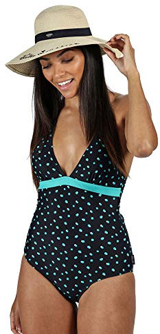 Regatta Flavia - Bañador con Cuello Halter Swimwear, Mujer, Navy Dot, 8