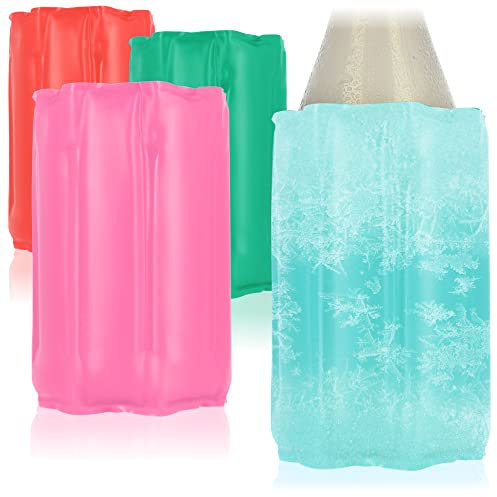 COM-FOUR® 4x refroidisseur de bouteille - seau à champagne avec fermeture - collier de refroidissement pour boissons gazeuses et spiritueux [la sélection varie] (04 pièces - 32.5x15cm)