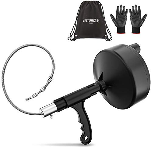 Meisterfaktur - Spirale per la pulizia dei tubi – 7,5 metri – Spirale di scarico ideale per una pulizia ecologica dei tubi – La spirale per il vero fai da te.