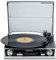 Roadstar TTR-8634 Vinyl-Schallplattenspieler 33/45/78 U/min, Analoges FM-Radio, Eingebaute Lautsprecher, RCA-Ausgang, Kopfhöreranschluss, Retro-Plattenspieler, Schwarz