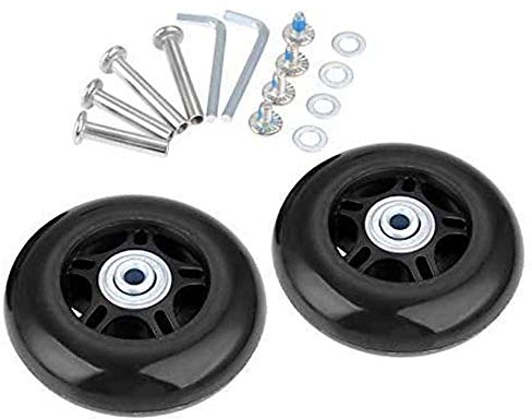 Koffer Ersatzrollen Gummirollen Ersatzrollen für Koffer Samsonite Kofferrollen Harträder mit Kugellager Ersatzteile (70x6x24mm, Achslänge 35mm und 40mm)