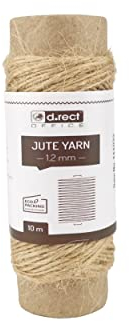 D.RECT 10 m Jute Twine Natural Brown Jute Cord | Packing, Gift, Craft, Decorative Cord | 1.2 mm Thickness | For: Packaging, DIY Arts & Crafts, Floristry, Decoration