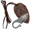 Madhammers Keltisches Taschenmesser Gürtel Handgeschmiedetes Federstahl Messer im keltischen Stil - mit Echtledertasche (Dunkelbraun)
