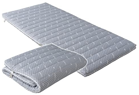 EMOOR Faltbare Hybrid-Futonmatratze 90 x 195 cm, Hochelastischer Urethanschaum 150N Mit Waschbarem, Gepolstertem Bezug, Tatami-Boden-Schlafmattenauflage, Grau