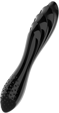 Satisfyer Dazzling Crystal 1 | 22 cm | G-Punkt-Dildo | Glasdildo | Borosilikatglas | Noppenstruktur für mehr Stimulation | Breiter Schaft mit Wellenstruktur | Für ein heißes & kaltes Temperaturspiel
