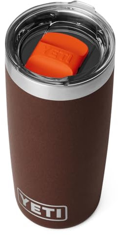 YETI Rambler 10 oz (295 ml) Tumbler with Removable Magslider Lid, Stainless Steel Vacuum Insulated Coffee Cup, Wetlands Brown