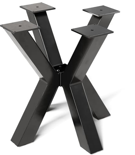 INMOZATA Tischbeine Metall Tischfüße Schwarz Tischgestell DIY Möbelfüße für Schreibtisch Couchtisch Esstisch Sitzbank H40 cm