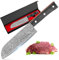 BILLION DUO Damascus Santoku Knife, Chef Knife 67 Layer Damascus Steel, 17.8 cm Sharp Blade, Kitchen Knives with Ergonomic Handle for Home Kitchen & Restaurant