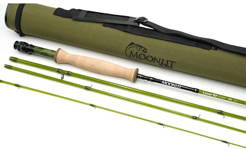 Moonlit 2wt Lunar S2-Glass Fiberglass Fly Fishing Rod (6' 8, 4 piece, Olive) NEW 2025 Model
