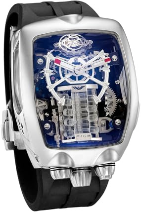 FEICE FM666 reloj para hombre esqueleto de caja grande reloj mecánico automático para hombre reloj negro, plata, moderno