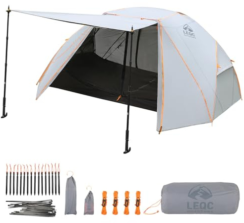 LEQC 2 Person Lightweight Backpacking Tent – 5000mm Waterproof Silicone Nylon, 7001 Aluminum Poles, YKK Zippers, Compact 3-Season Hiking & Camping Tent with Front Vestibule