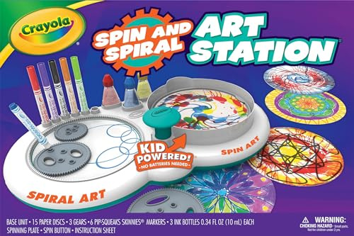 CRAYOLA Spin N Spiral Art Station | 2-in-1 Art Station with Storage | Create Spiro Art and Spin Inky Designs | Ages 6+