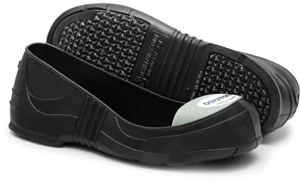 Oshatoes Composite (Metal-Free) Safety Toes PVC Overshoe - White Toe Cap - Medium, US Shoe Size : Men's 8-9, Women's 10-11