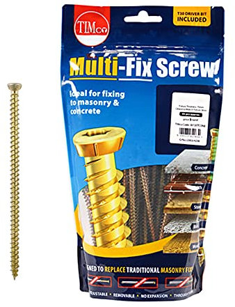 TIMCO Tornillos de Concreto Planos Avellanados Oro - 7,5 x 70
