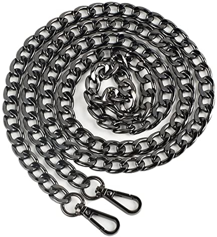 NIANOPKM Kette Trageriemen Schulterriemen Metall Ersatz Tragegurt Schultergurt für Tasche Handtasche Damen Umhängetasche (Pistolenfarbe)
