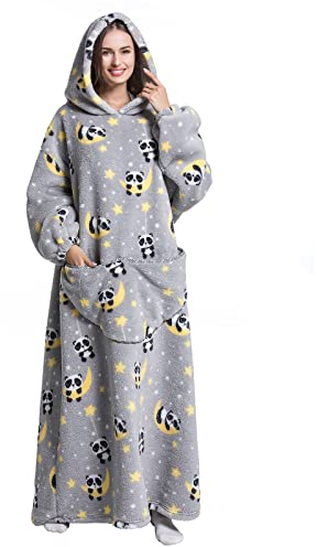 Shamdon Home Collection Oversized Blanket Hoodie for Women Men Adult - Extra Long Warm and Soft Snuggle Hooded Wearable Blanket Sweatshirt, Gifts for Christmas Birthday