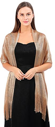 FAIRYGATE Ladies Lightweight Scarves Womens Scarf Large Wedding Evening Shawls Wraps Scarfs for Women Sale Gifts Gold Buckle A0511
