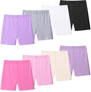 KEREDA Pantalones Cortos Niña Mallas Cortas Pantalon Pantalón Leggings Short Algodón Pack de 8