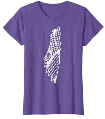 Palestine Map, Kufiya Design Palestinian Arabic Scarf T-Shirt