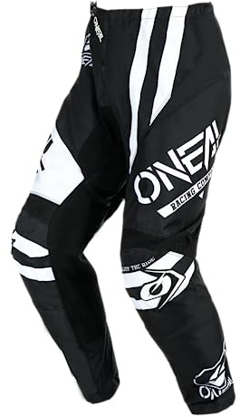 O'NEAL | Pantalones Motocross | Enduro MX | Máxima Libertad de Movimientos, Diseño Ligero, Transpirable y Duradero | Pantalones Element Warhawk V.24 | Adulto | Blanco Negro | Talla 38