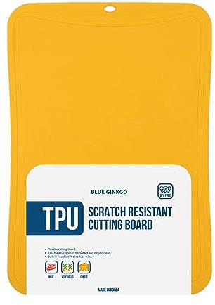 Blue Ginkgo TPU Cutting Board, Medium, Made in Korea, Yellow