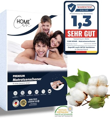 Matratzenschoner 180x200 cm wasserdicht aus Baumwolle OekoTex100 dient als Nässeschutz und Matratzenschutz für alle Matratzen | atmungsaktive Matratzenauflage auch als inkontinenzunterlage waschbar