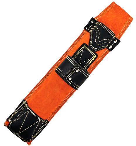 Chanharm Flame-Resistant Electrode Bag, Cowhide Leather Welding Rod Holder, Wearable Thickened Storage Pouch