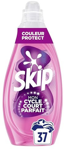 Skip Lessive liquide Mon Cycle Court Parfait Couleur Protect - 37 lavages - 1ère lessive conçue pour cycle court, efficace dès 15 minutes