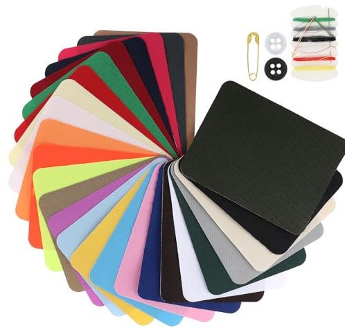 JIYIN 29 Stück Flicken zum Aufbügeln, 12,5x 9,5cm Bunte Bügelflicken Aufbügelflicken Patches zum Aufbügeln für Kleidung Lochreparatur und Dekoration