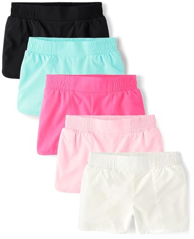 The Children's Place,Girls,Athletic Pull On Shorts,Multicolor 5-Pack,Medium