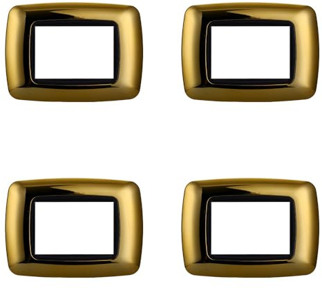 4 Pezzi, Placca compatibile Con Bticino Living, Placche Plastica Bombata 3/4/7 posti, per supporti blu - kit 4 pz