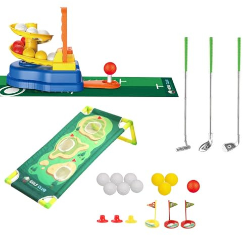 HuadaXtai Jeu de Golf Set pour Les Enfants avec, Des Balles et Un Tapis pour Les 3 à 5 Ans, Style B