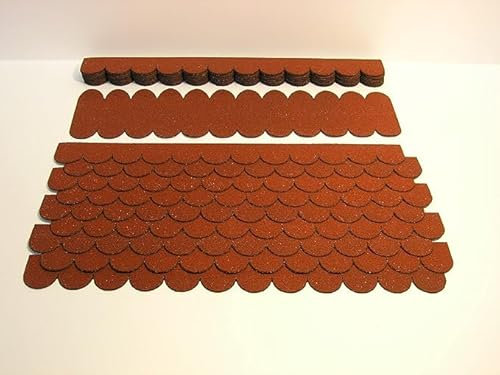 53 pezzi Piccole Coperture Tetti Adesive Tegole Casetta Uccelli Impermeabili per Tetti di Casette Nido Conigliere Cucce per Cani e Tetti di Cassette Postali (Rosso)